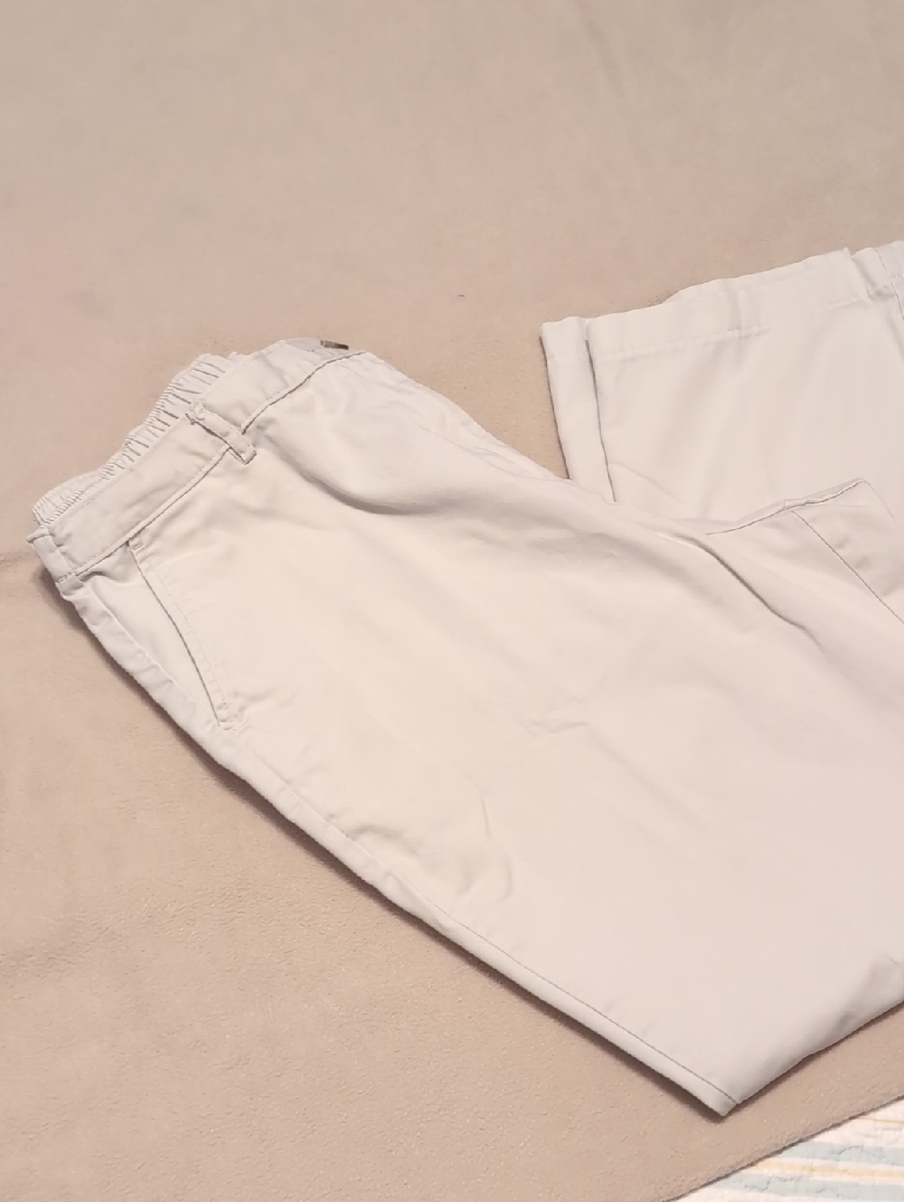 Lands' End Stone High-Rise Straight Leg Pants